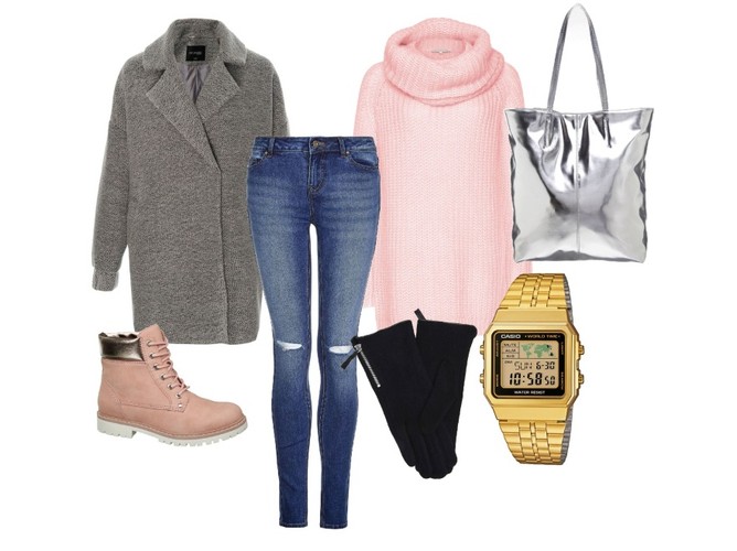 Jesienne STYLIZACJE z akcentami w różnych odcieniach różu