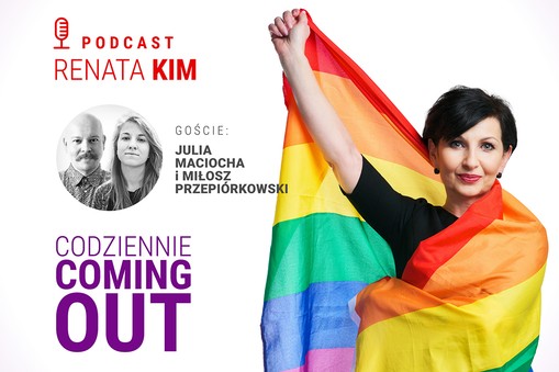 Codziennie coming out. Gośćmi podcastu są Julia Maciocha i Miłosz Przepiórkowski