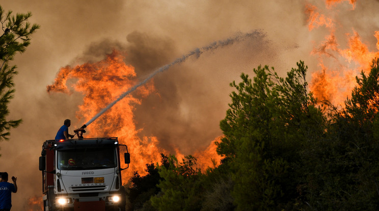 A tűzoltók nem mindenhol bírnak a lángokkal, megfékezhetetlennek tűnik a pusztító erő / Fotó: Northfoto