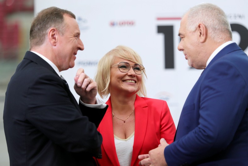 Jacek Kurski, Marzena Małek i Jacek Sasin