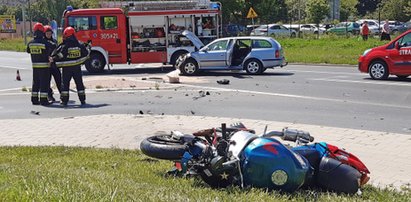 Wypadek motocyklisty na Kilińskiego w Łodzi