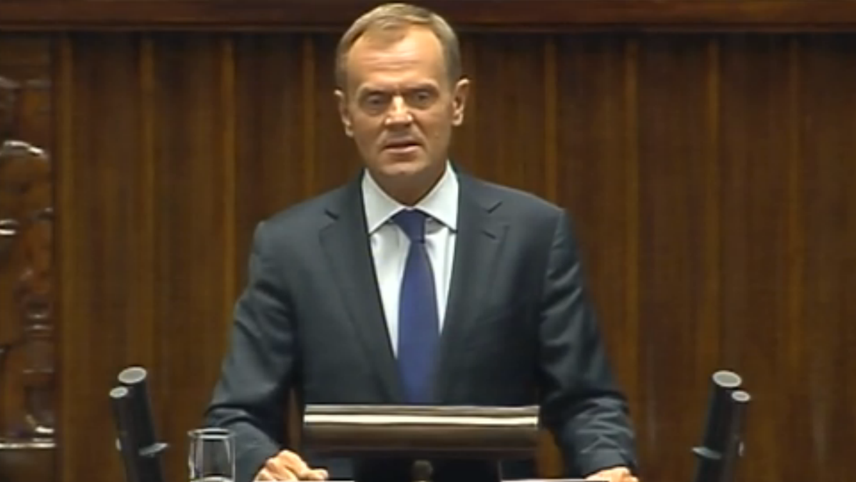 Tusk, Kaczynski, wotum nieufnosci, wideo