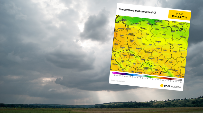 W piątek szykują się zmiany w pogodzie. Słoneczna aura opuści Polskę (screen: meteologix.com)