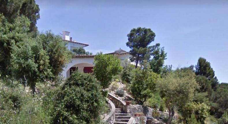 The grounds of Sergei Protosenya's rented Catalonian villa, as reported by local media, viewed from the road in 2011.