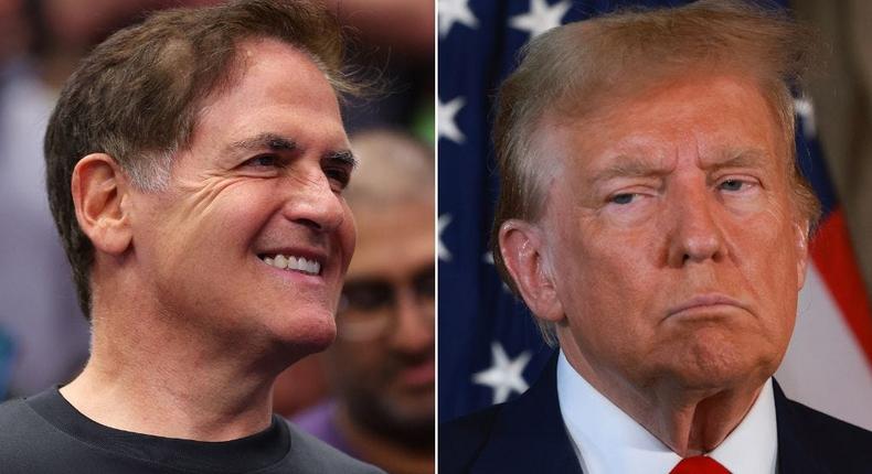 Mark Cuban (left) and former President Donald Trump (right).Michael Reaves via Getty Images; Joe Raedle via Getty Images