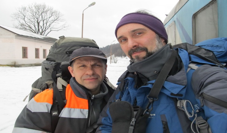 2013 rok. Roman Głowiak podczas jednej z kaukaskich wypraw alpinistycznych z Jurijem Werbickim
