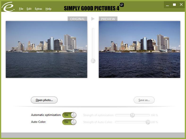 Główne okno programu do optymalizacji fotografii cyfrowych - Simply Good Pictures 4