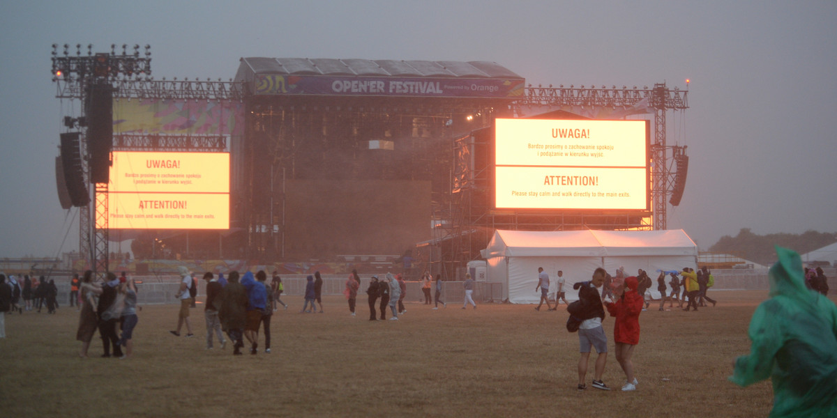 Ewakuacja Opene'r Festival w piątek, 1 lipca 2022 r. 