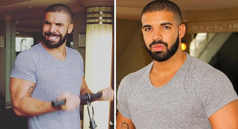 Drake flaunts new physique 