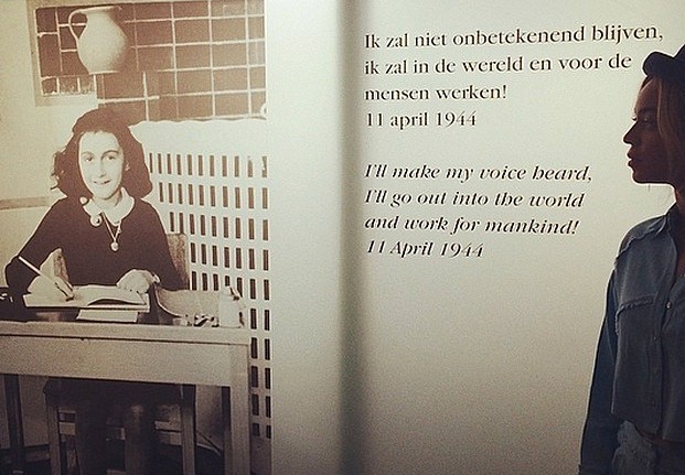 Beyoncé w muzeum Anny Frank w Amsterdamie