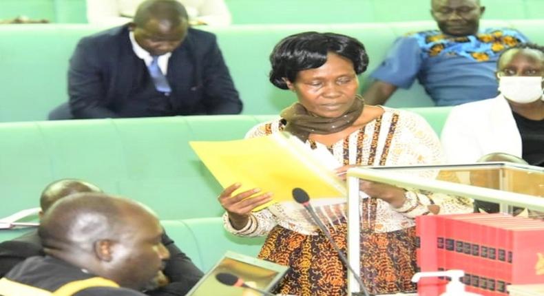 Hon. Margaret Rwabushaija laying the bill on the Table after its First Reading on Wednesday, 21 September 2022