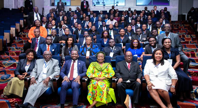 Inductees group picture with guest