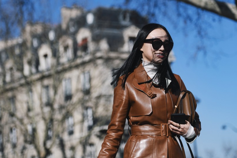 kobieta, płaszcz, trencz, moda