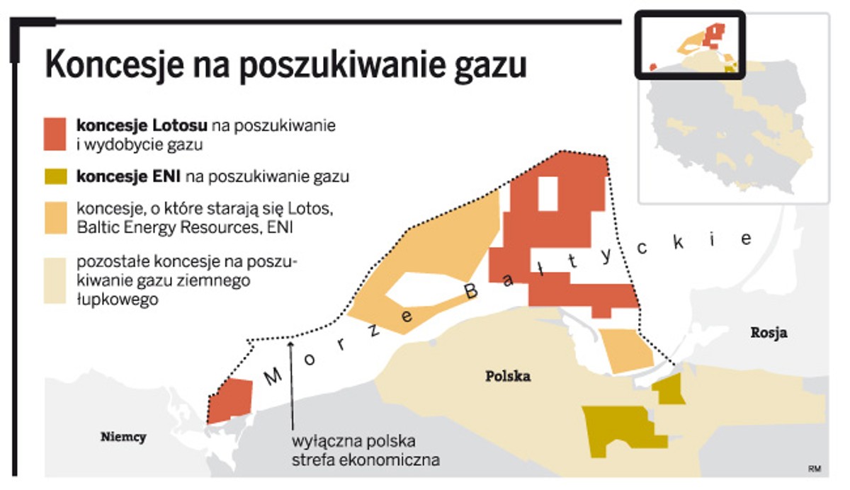 Koncesje na poszukiwanie gazu.