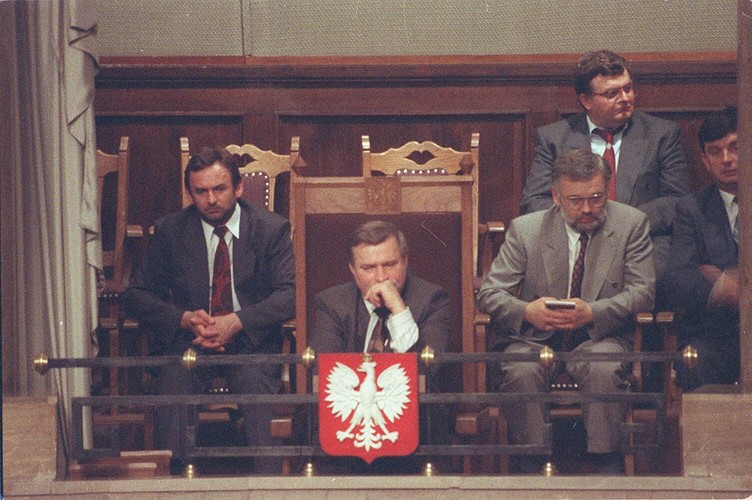 Lech Wałęsa i Mieczysław Wachowski w Sejmie