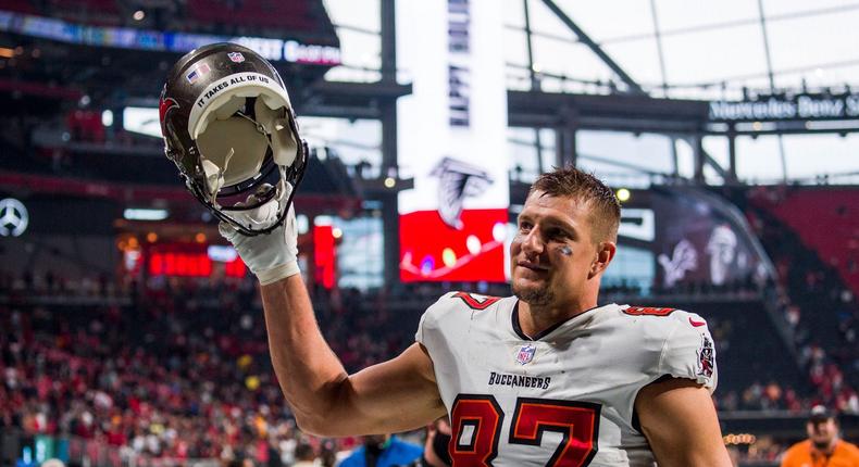 Rob Gronkowski walks off the field after a game against the Atlanta Falcons.AP Photo/Danny Karnik