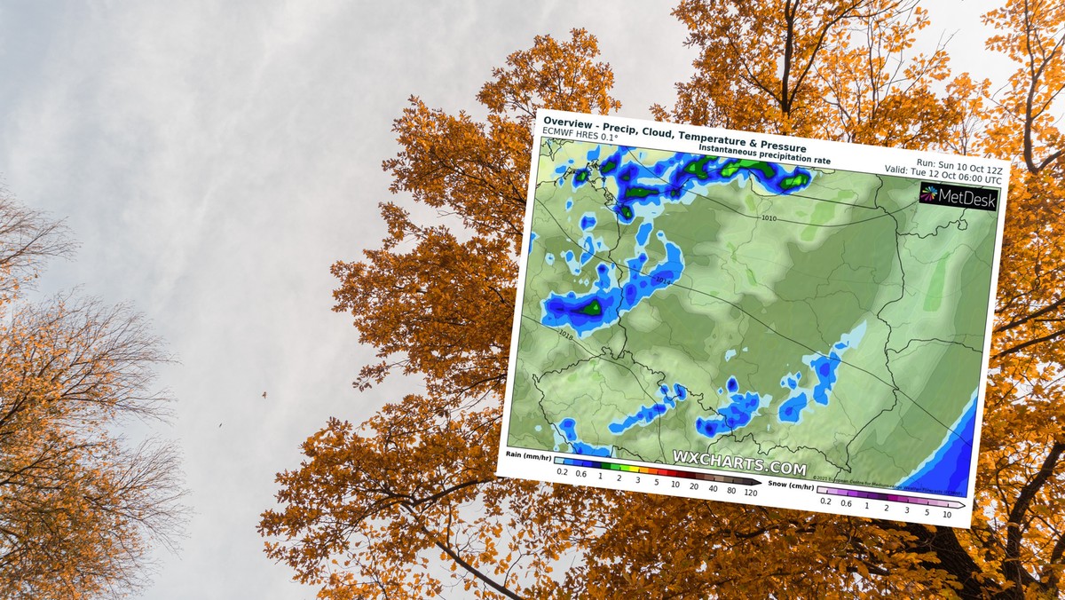 Prognoza pogody na poniedziałek, 11 października. Front przyniesie opady