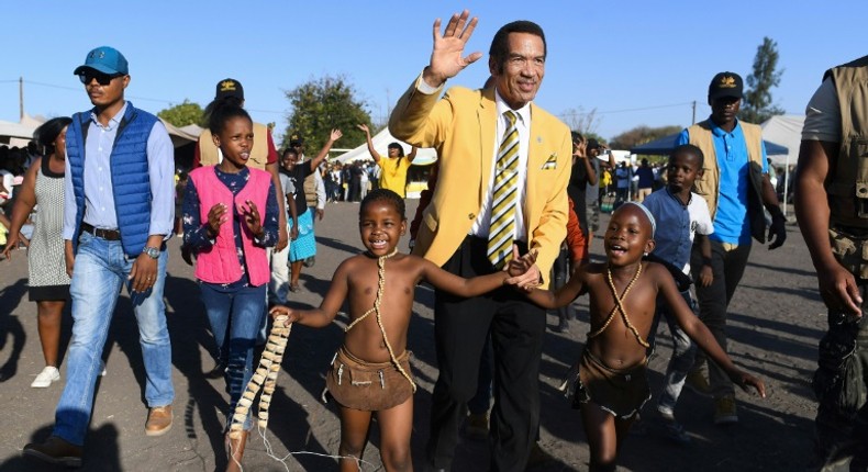 Botswana former president Ian Khama on Sunday threw his weight behind the opposition