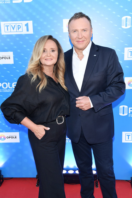 Joanna Kurska i Jacek Kurski na 59. Krajowym Festiwalu Piosenki Polskiej w Opolu, 2022 r.