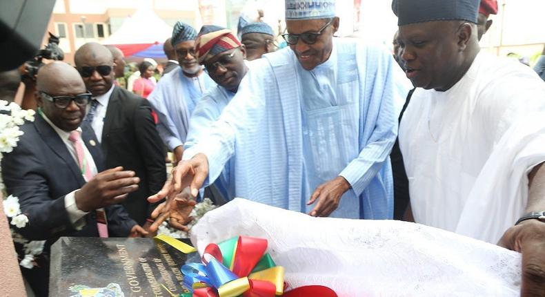 Here is what President Muhammadu Buhari said at the inauguration of Oshodi Transport Interchange, Airport road in Lagos [Twitter/@ChangeHasComee]