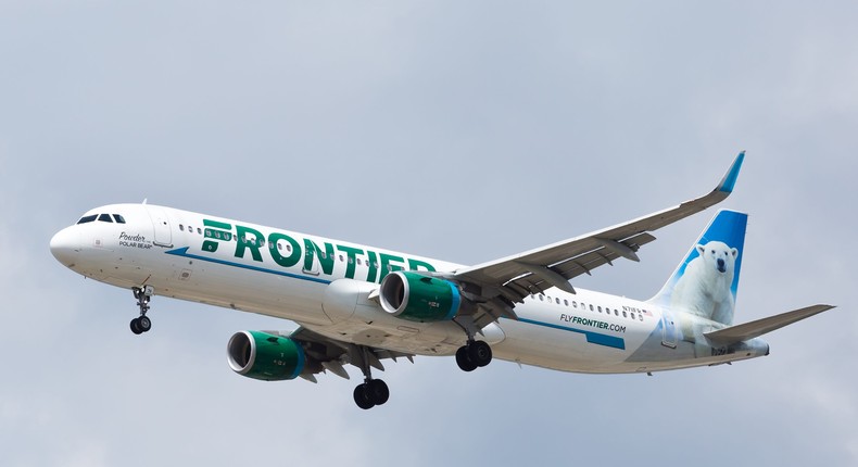 A Frontier Airlines Airbus A321.