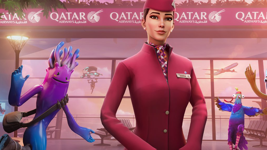 Sama: Die virtuelle Flugbegleiterin von Qatar Airways in Fortnite.