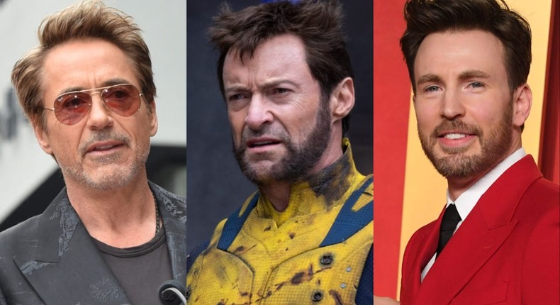 Robert Downey Jr., Hugh Jackman and Chris Evans are three of the most famous Marvel superhero actors.Chris Delmas / AFP via Getty Images / Jay Maidment / 20th Century / Marvel Studios / Steve Granitz / FilmMagic