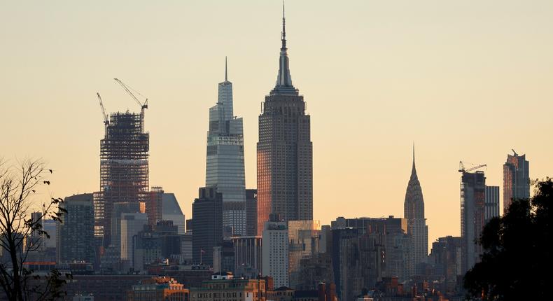 The under-construction headquarters for JPMorgan Chase, far left, in Midtown Manhattan.Gary Hershorn/Getty Images