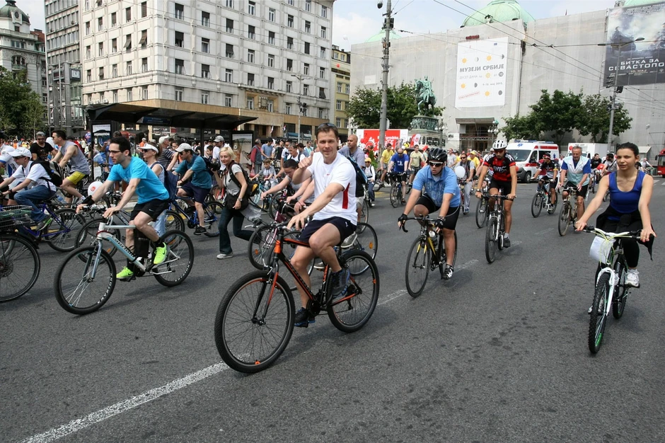 Gradonačelnik Siniša Mali na biciklijadi