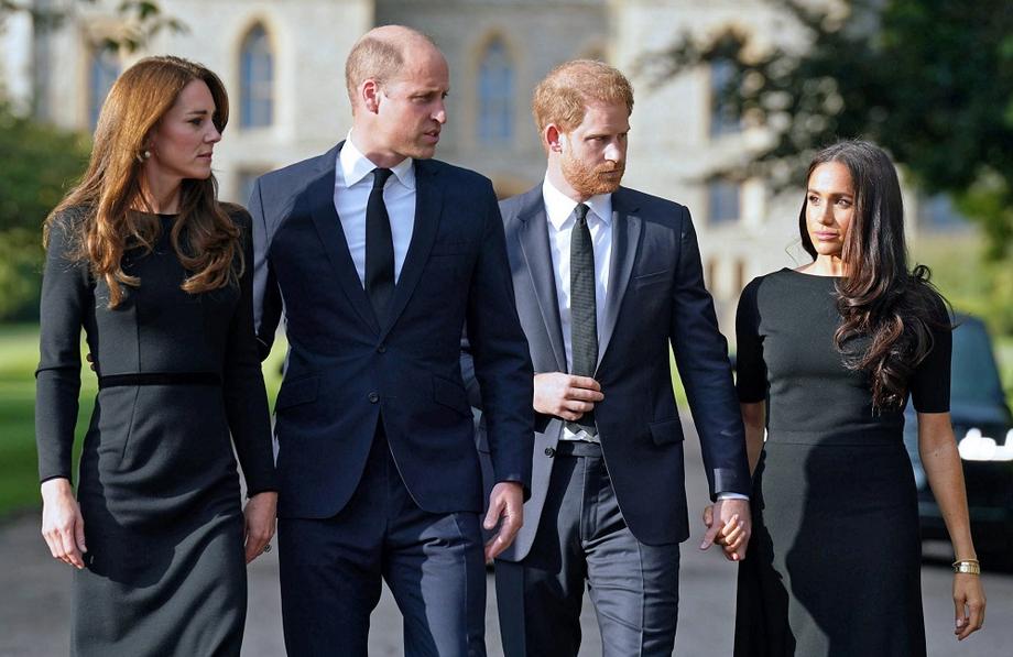 Meghan, Harry, Kate i William [Windsor, Anglia - 10 września 2022 r.]