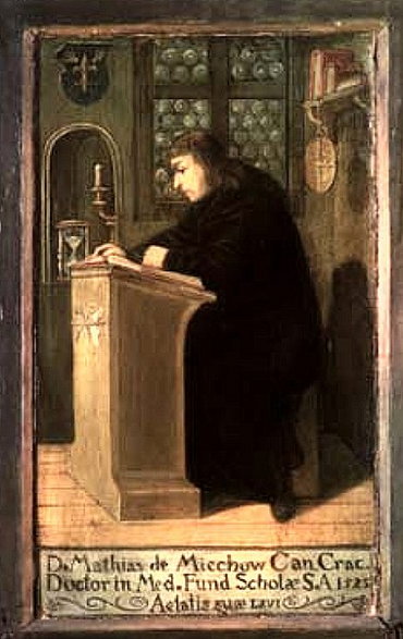 Maciej Miechowita był nie tylko autorem pierwszych drukowanych dziejów Polski (Chronica Polonorum – 1519). Wśród licznych dziedzin jakimi się zajmował były astrologia i alchemia - domena publiczna