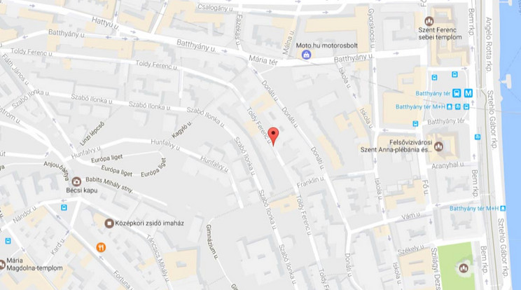 Lezárták a Toldy utcát egy világháborús bomba miatt / Fotó: Googlemaps