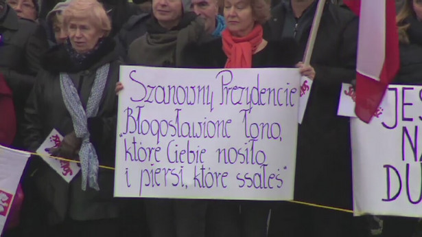 "Błogosławione łono..." powitało prezydenta Dudę. Hasło, które zadziwiło wszystkich [WIDEO]