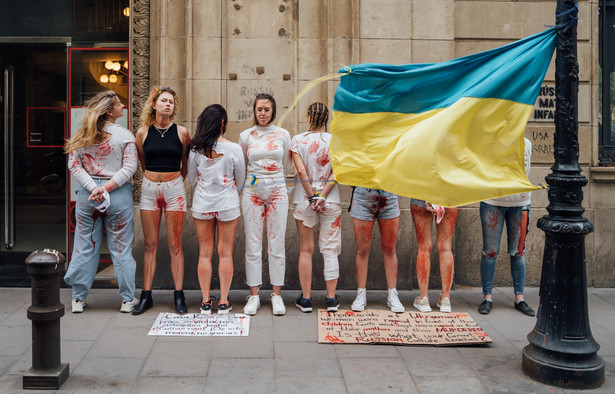 Protest ukraińskich aktywistek przeciwko gwałtom wojennym