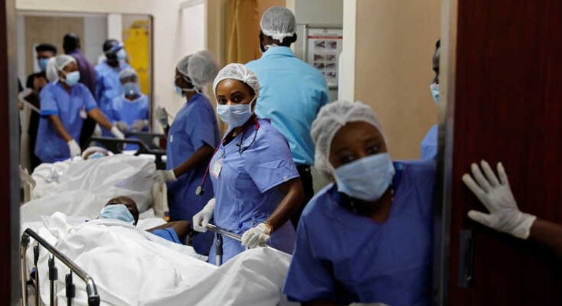 Medics at a Kenyan hospital (Reuters)