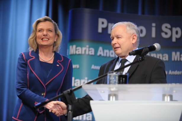 Prezes PiS Jarosław Kaczyński i Anna Maria Anders