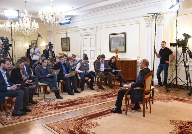 Konferencja prasowa Władimira Putina. Fot. EPA/ALEXEY NIKOLSKY /RIA NOVOSTI/PAP/EPA