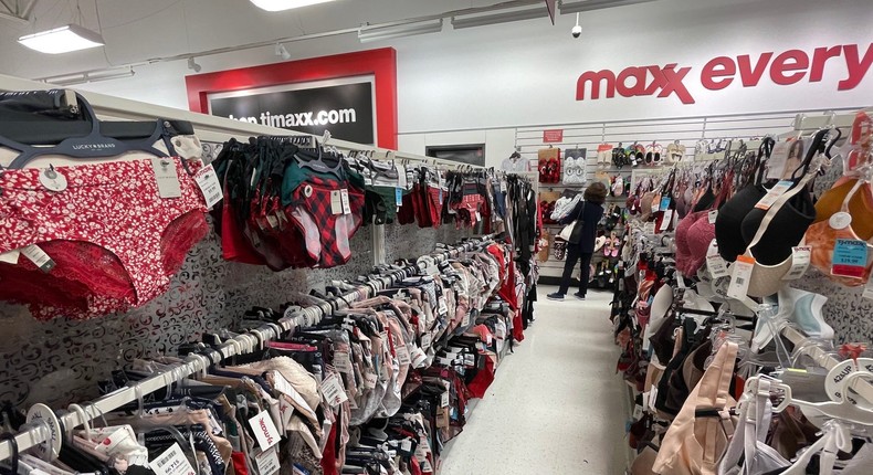 Womens lingerie at TJ Maxx.Danielle Bauter/Insider