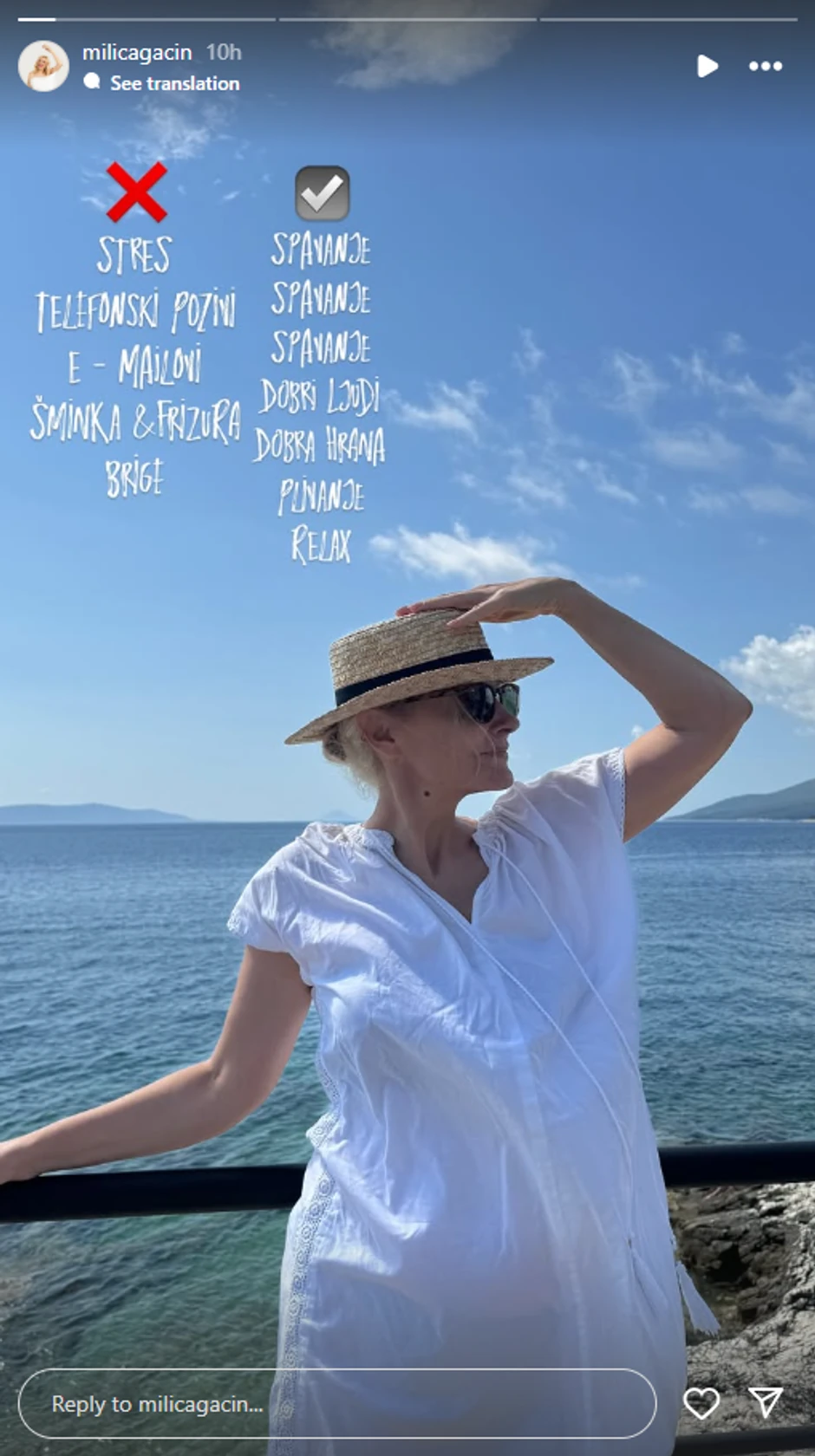 Milica Gacin, objava