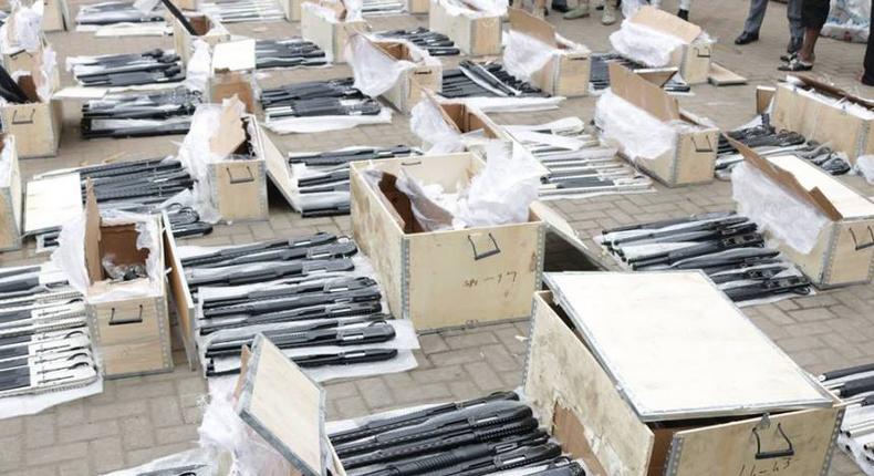 440 pump action rifles intercepted by Customs at Tin-Can Port