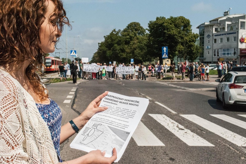 Blokowali skrzyżowanie w Gdańsku