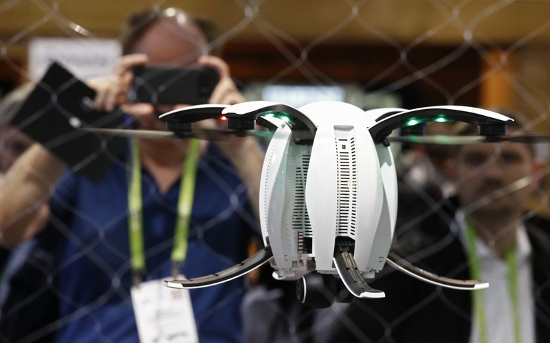 Dron PowerVision na Międzynarodowej Wystawie Elektroniki Użytkowej w 2018 roku w Las Vegas