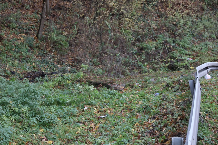 Slika 9: Sa magistralnog puta nije moguće uočiti betonski propust u koji je upao "audi"