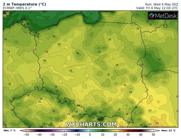 W najbliższych dniach temperatura będzie umiarkowanie wysoka