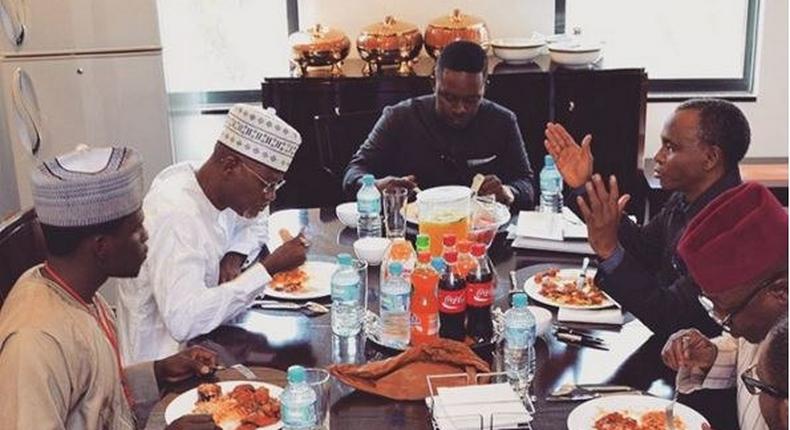 M.I dining with the Governor of Kaduna