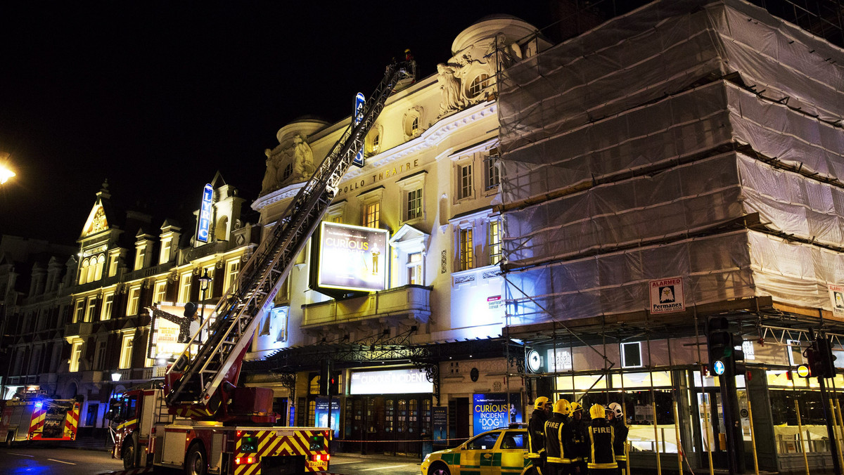 Część sufitu zarwała się wczoraj wieczorem podczas przedstawienia w zabytkowym muzycznym teatrze Apollo w centrum Londynu. W wyniku wydarzenia 76 osób zostało lekko rannych, siedem poważniej, ale ich życiu nie zagraża niebezpieczeństwo. 40 osobom udzielono pomocy na miejscu, w sąsiednim teatrze.
