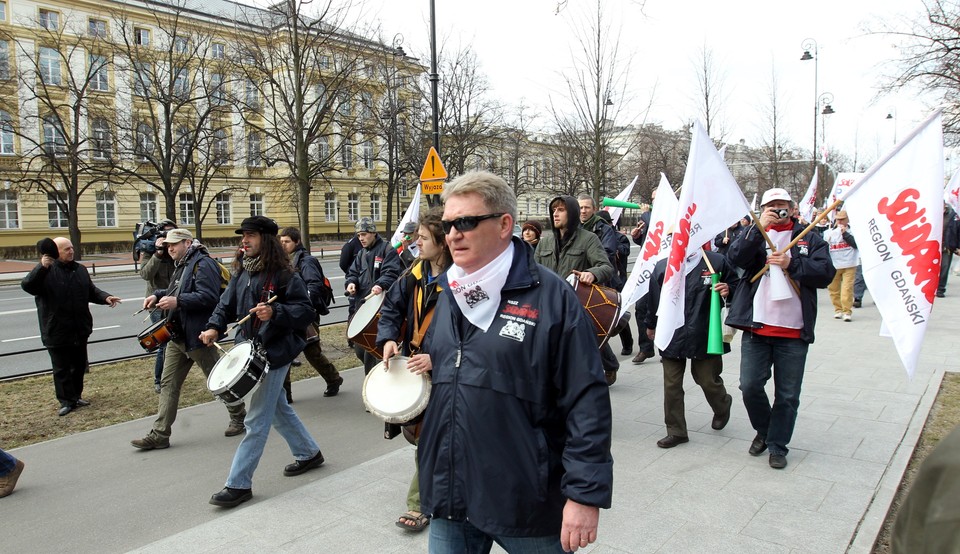 WARSZAWA KPRM PROTEST NSZZ SOLIDARNOŚĆ EMERYTURY