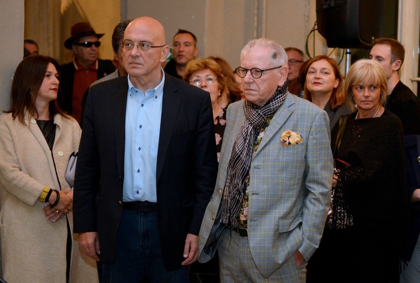 Ministar kulture Vladan Vukosavljević i selektor ovogodišnjeg Oktobarskog salona Dejvid Eliot