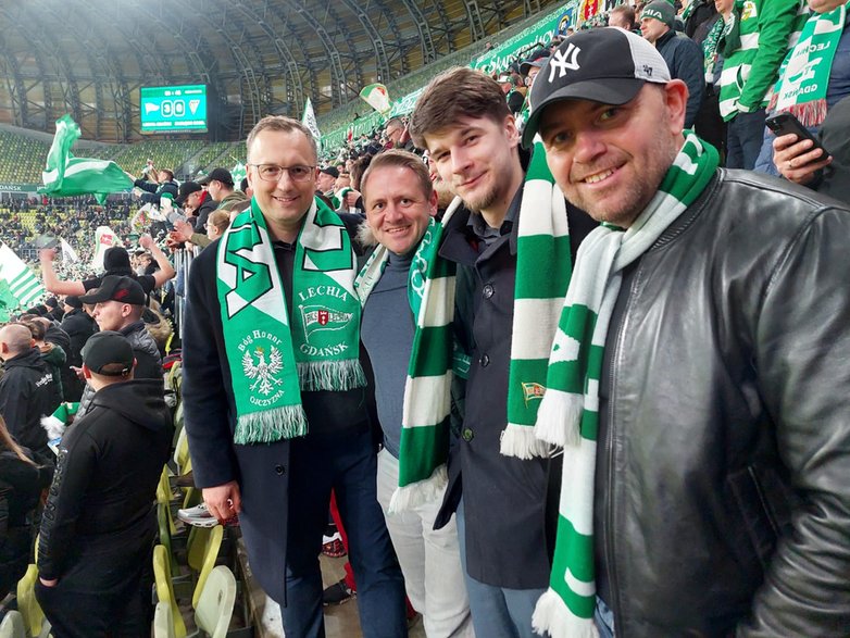 Karol Nawrocki na meczu Lechii Gdańsk