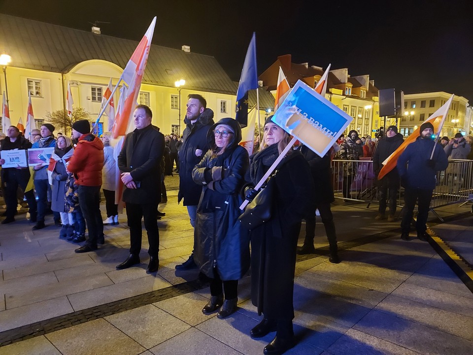 Białystok solidarny z Ukrainą. Wiec solidarności w centrum miasta